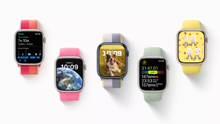 A collection of Apple Watches showcasing a range of styles, colors, and bands for personalized fashion and smart functionality.